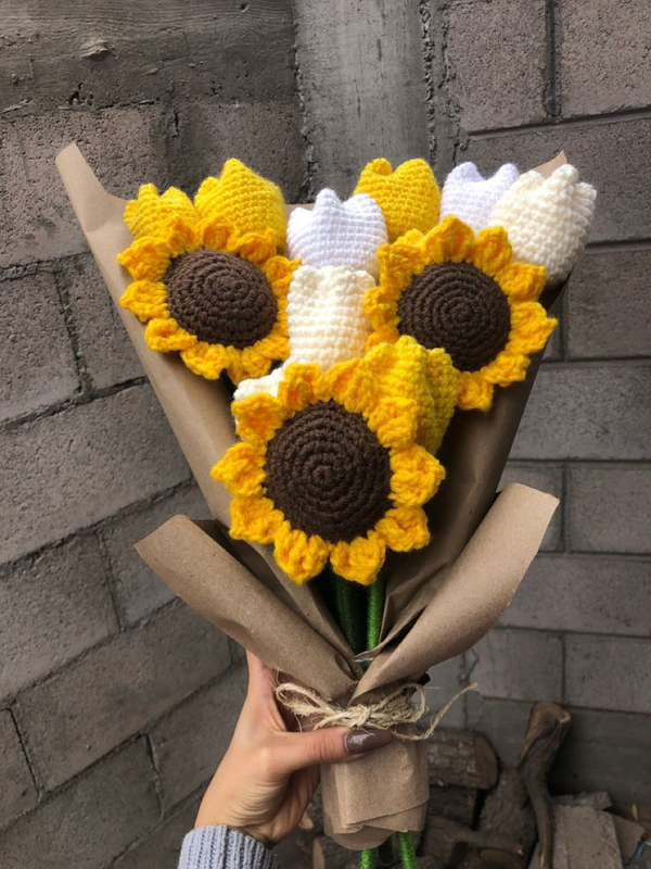 💐 Handmade Crochet Sunflower Bouquets🌻